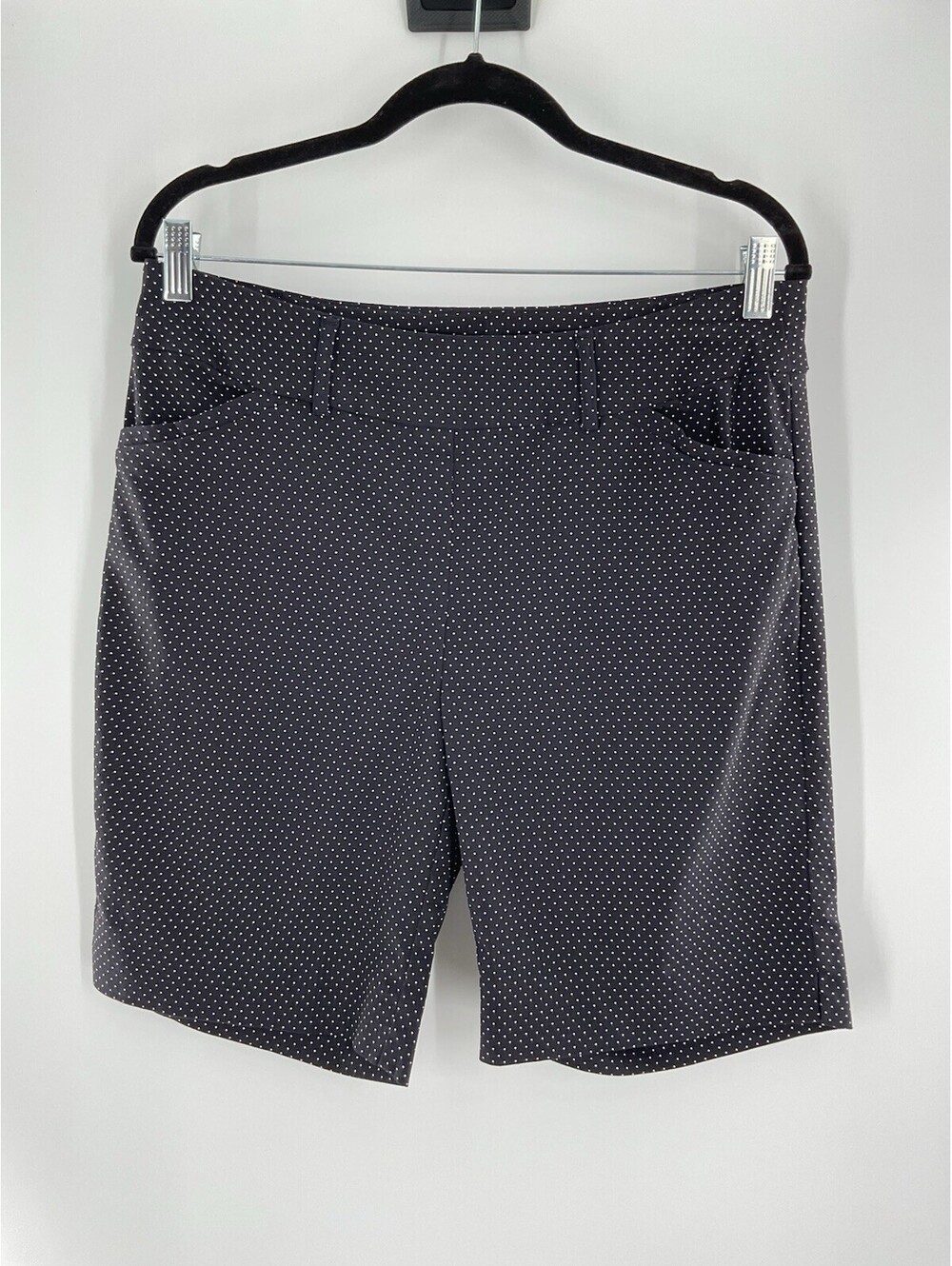Hilary Radley Women’s Black And White Polkadot Large Shorts Bermuda 119